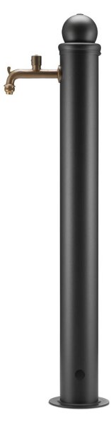 Fontana da Giardino con Rubinetto Stile Romantico Dimensioni 16x30xh107 cm - peso 5,5kg con tubo rubinetto, Garantita contro la ruggine Colore Antracite