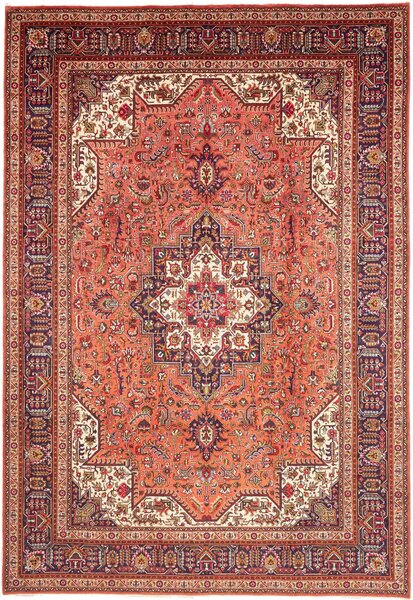 Tappeto Tabriz Persia Medaglione Terracotta Blu 237x348 Cm