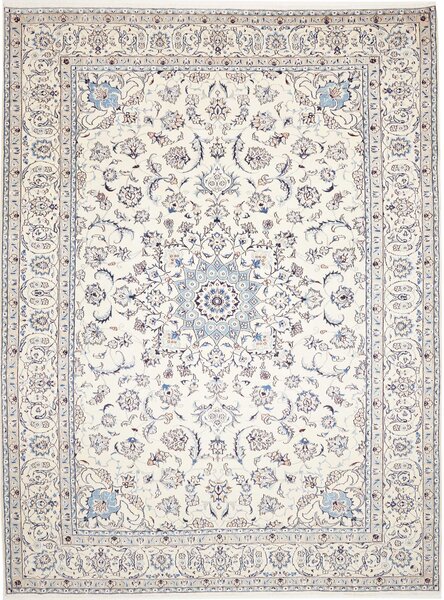 Tappeto Nain Kashmar Persia Medaglione Avorio Blu 286x400 Cm