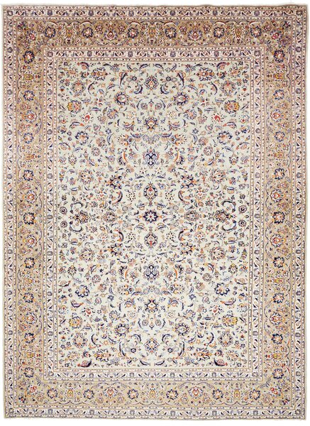 Tappeto Kashan Persia Floreale Avorio Blu 277x380 Cm