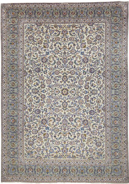 Tappeto Kashan Persia Floreale Avorio Azzurro 295x408 Cm