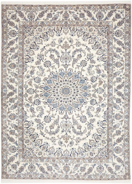 Tappeto Nain Kashmar Persia Medaglione Crema Blu 250x350 Cm