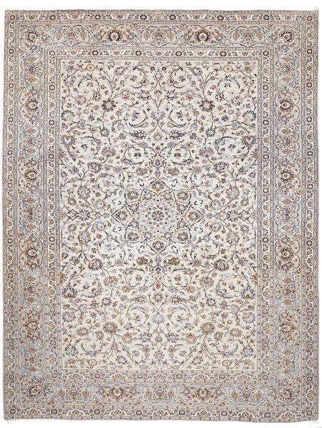 Tappeto Kashan Persia Medaglione Avorio Blu 295x382 Cm