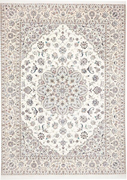 Tappeto Nain 9la Persia Medaglione Avorio Blu 250x344 Cm