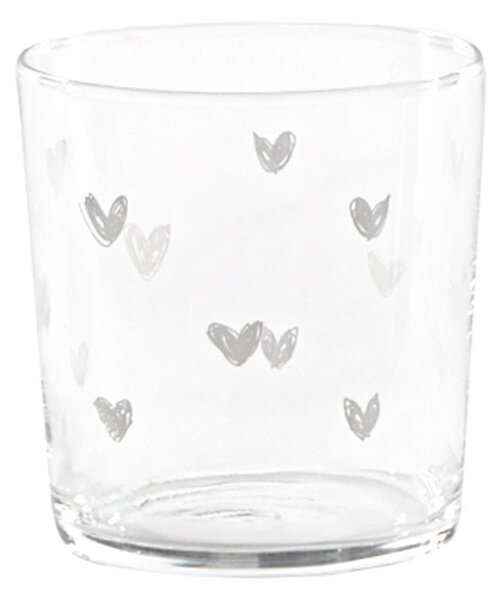 Simple Day Set 2 Bicchieri in vetro temperato Tapp. Cuori Nuovo 35.5 cl