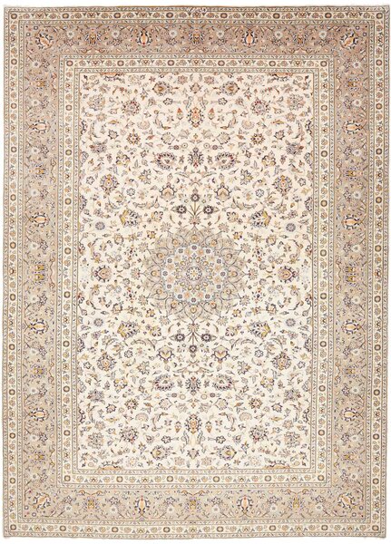 Tappeto Kashan Persia Medaglione Crema Beige 250x347 Cm
