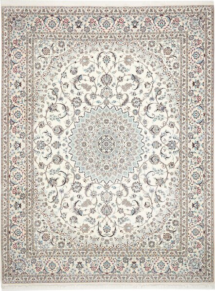 Tappeto Nain 9la Persia Floreale Avorio Azzurro 297x390 Cm