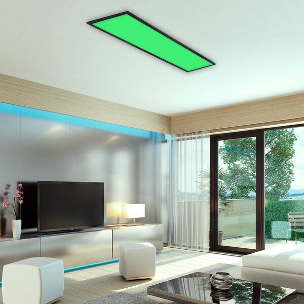 Briloner Pannello LED Colour, dimmerabile, Nero, Soggiorno / Sala da pranzo, Plastica, Moderno, Plafoniera LED