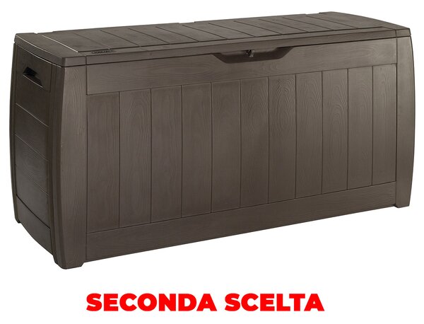 Baule In Resina Sherwood Marrone Keter, 270 Litri, Con Coperchio, Dimensioni 117x57x45 Cm
