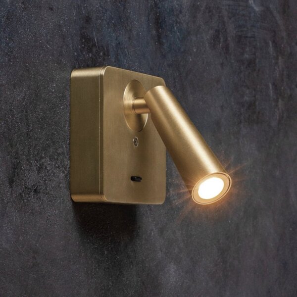 Applique classico gea led gap592 led alluminio oro metacrilato orientabile - Gea Led