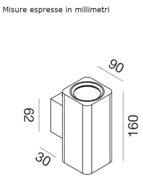 Applique moderna gea led gap541 gu10 led alluminio nero - Gea Led
