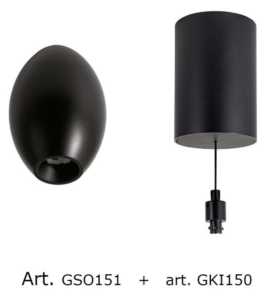 Sospensione moderna gea led gso151+gki150 led metallo nero - Gea Led