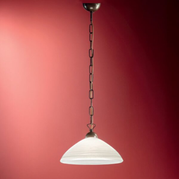 Lampadario classico due p illuminazione yoke 2712 s1 e27 led vetro bianco graffiato - Due P Illuminazione