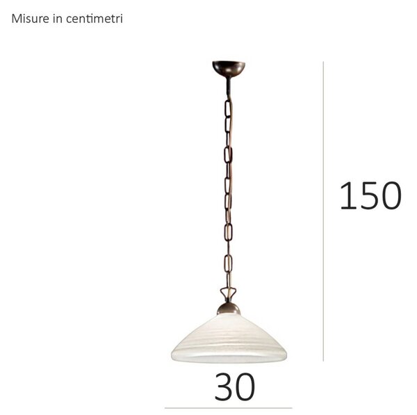 Lampadario classico due p illuminazione yoke 2712 s1 e27 led vetro bianco graffiato - Due P Illuminazione