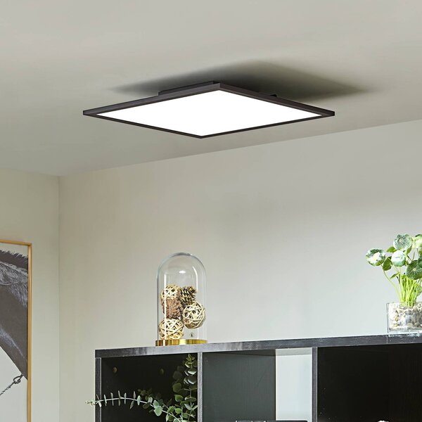 Pannello LED Lamin Lindby, dimmerabile, Nero, Soggiorno / Sala da pranzo, Moderno, Plafoniera LED