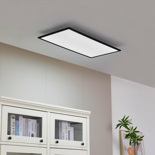 Pannello LED Lamin Lindby, dimmerabile, Nero, Soggiorno / Sala da pranzo, Moderno, Plafoniera LED