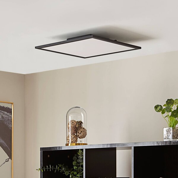 Pannello LED Lamin Lindby, dimmerabile, Nero, Soggiorno / Sala da pranzo, Moderno, Plafoniera LED