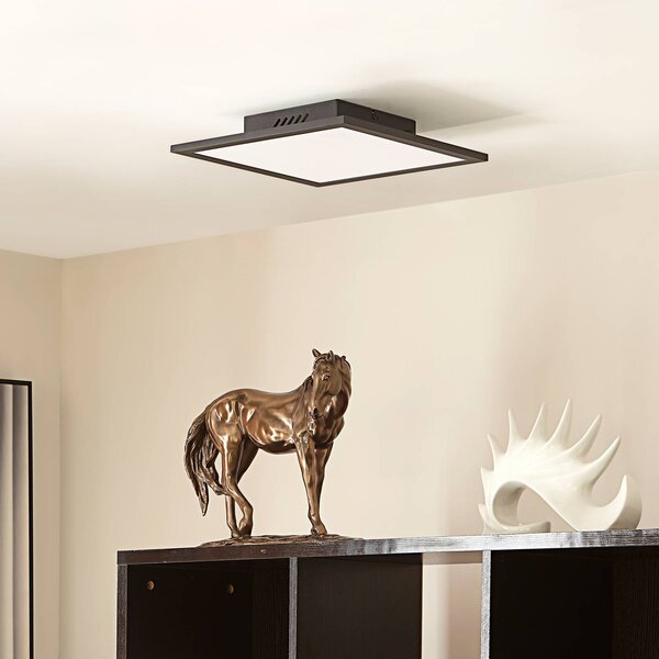 Pannello LED Lamin Lindby, dimmerabile, Nero, Soggiorno / Sala da pranzo, Moderno, Plafoniera LED