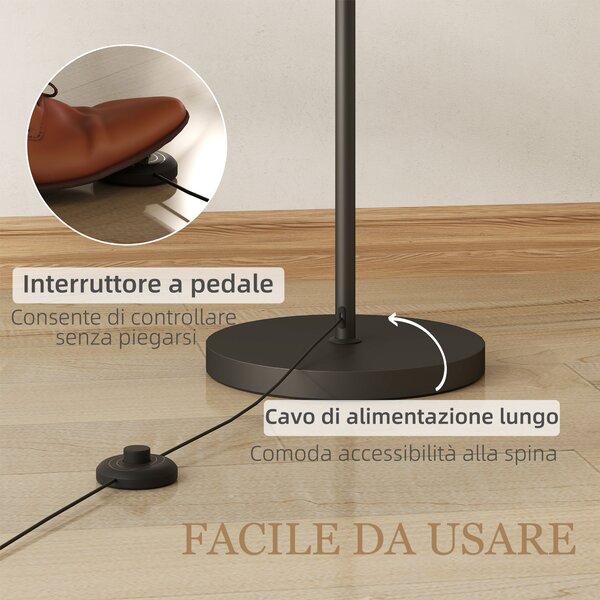 HOMCOM Lampada da Terra LED Regolabile con Telecomando, 11 Temperature e 11 Luminosità, Timer 1H, Girevole, Nero | Aosom Italy