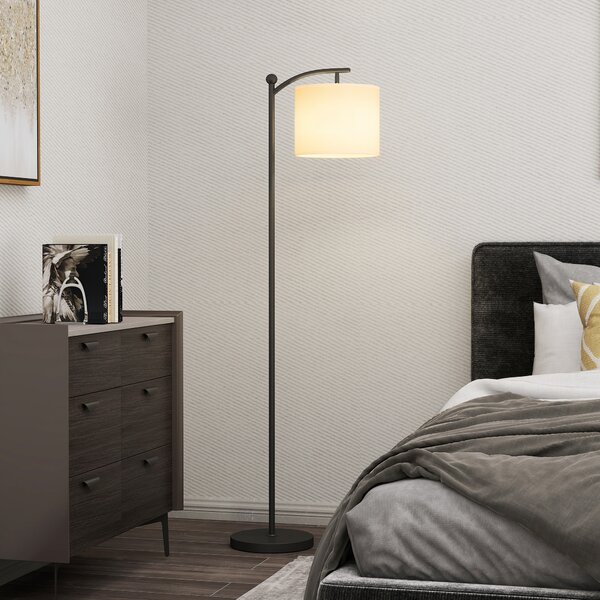 HOMCOM Lampada da Terra LED Dimmerabile con Telecomando, 11 Temperature e 11 Luminosità, Timer 60 Minuti, Nero | Aosom Italy