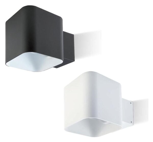DADO APPLIQUE DA ESTERNO BIEMISSIONE IP54 BIANCO E NERO LAMPADINA ATTACCO E27 MODERNA SOVIL