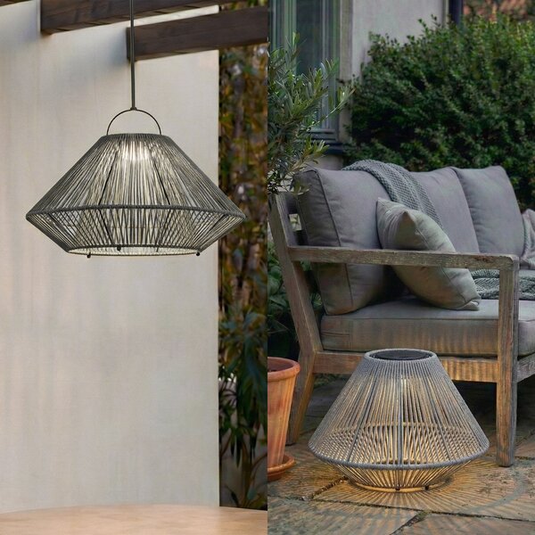 Lampade da esterno Lindby, Austas, dimmerabile, Grigio, Balcone, Plastica, Moderno