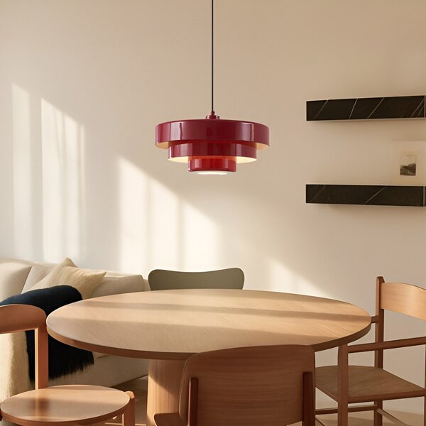 Lampada a sospensione Lindby, Tivra, dimmerabile, Rosso, Soggiorno, Metallo, Vintage