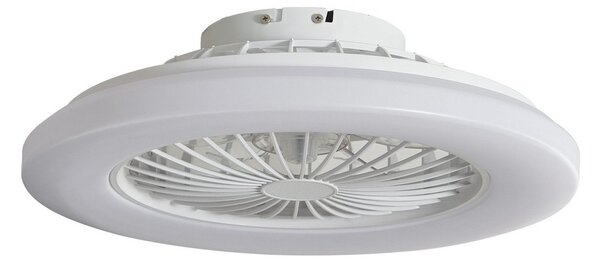 Ventilatore da soffitto LED Vedin, Ø 49 cm, bianco, CCT - Lindby Lindby, Vedin, dimmerabile, Bianco, Soggiorno, Plastica, Moderno
