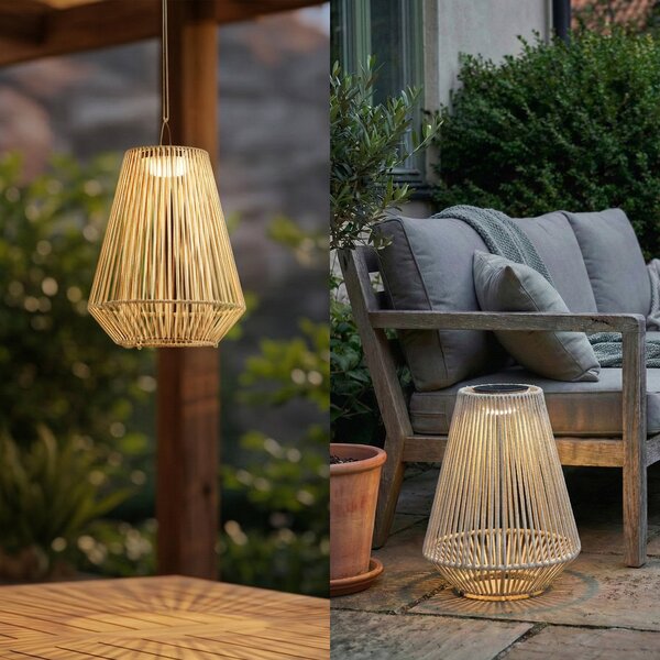 Lampade da esterno Lindby, Austas, dimmerabile, Beige, Balcone, Plastica, Moderno