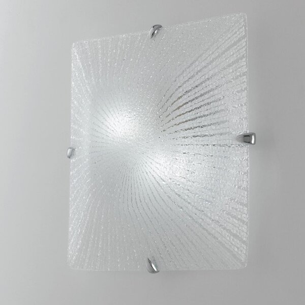 Plafoniera neoclassico Iside trasparente, in vetro, 40x40 cm, 3 luci LUCE AMBIENTE DESIGN
