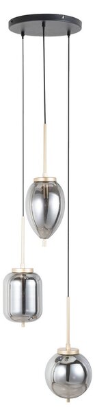 Lampada a sospensione Lucande, Elani, dimmerabile, Nero, Soggiorno, Vetro, Moderno