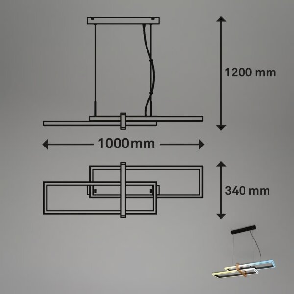 Briloner 4768015 - Lampadario LED dimmerabile sospeso su cavi LED/44W/230V 2700-6500K