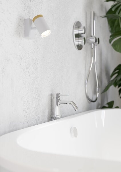 Eglo 300003 - Applique da parete orientabile per bagno CONSUMA 1xGU10/3W/230V IP44 bianco/beige