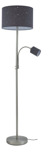 Lampada da terra Lindby, Jaileen, Grigio, Soggiorno, Tessuto / Tessile, Moderno