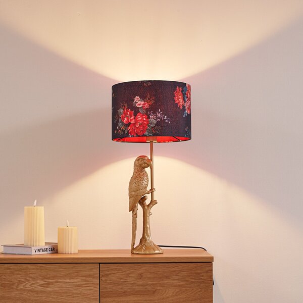 Lampade da tavolo Lindby, Marula, Dorato / Ottone, Soggiorno, Tessuto / Tessile, Moderno