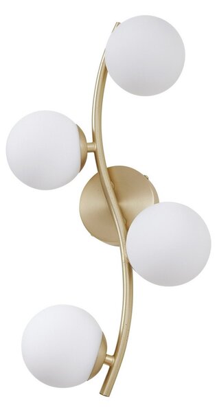 Applique da parete Lindby, Josiana, dimmerabile, Dorato / Ottone, Soggiorno, Vetro, Moderno