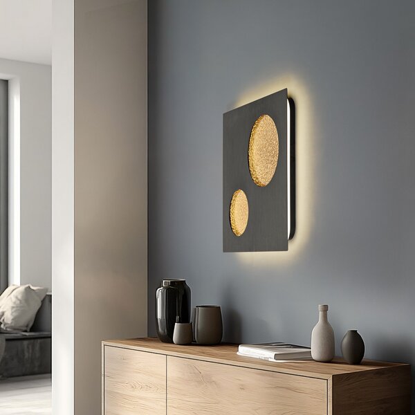 Applique da parete Lucande, Delin, dimmerabile, Grigio, Soggiorno, Metallo, Moderno