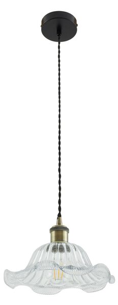 Lampada a sospensione Lindby, Ludowika, dimmerabile, Trasparente, Sala da pranzo, Vetro, Antico