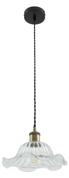 Lampada a sospensione Lindby, Ludowika, dimmerabile, Trasparente, Sala da pranzo, Vetro, Antico
