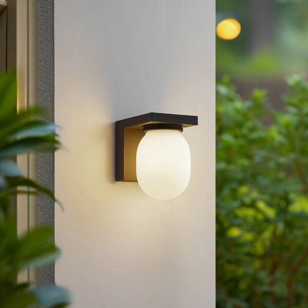 Lampade da esterno Lucande, Ovaali, dimmerabile, Nero, Terrazza, Alluminio, Moderno