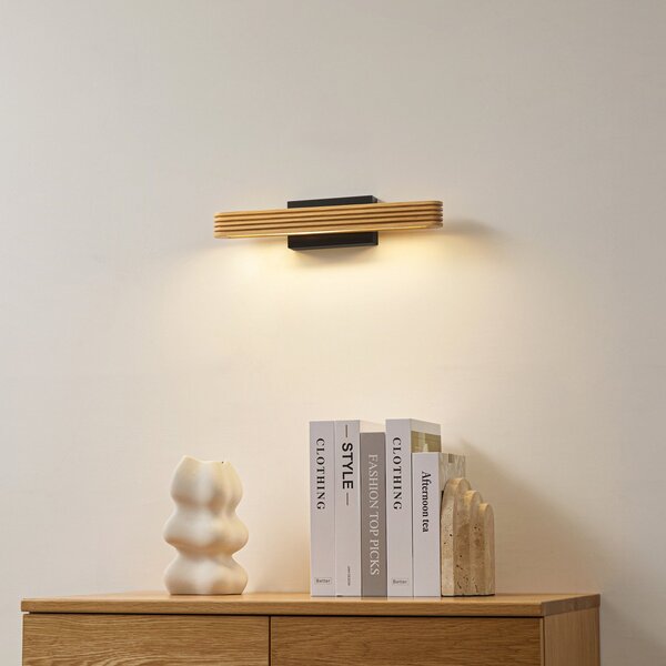 Applique da parete Lucande, Lieske, Legno, Soggiorno, Legno, Moderno