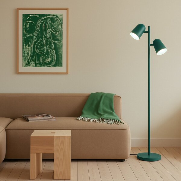 Lampada da terra Lindby, Isara, Verde, Soggiorno, Metallo, Moderno