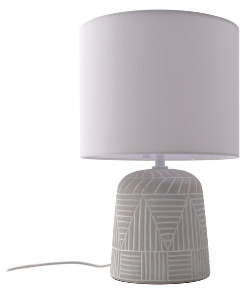 Lampade da tavolo Lindby, Thalassia, Bianco, Camera da letto, Ceramica, Campagna / rustico