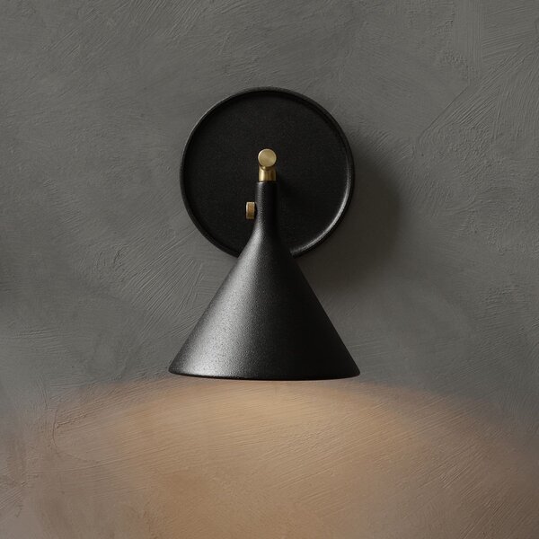 Applique da parete Audo Copenhagen, Cast Sconce, dimmerabile, Nero, Bagno, Alluminio