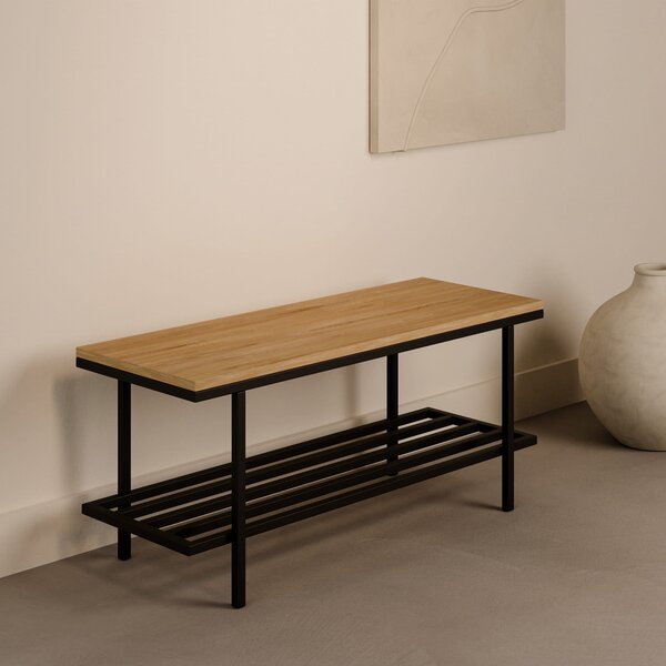 Panchina industriale in metallo e legno di quercia - Oak Crest WOOD