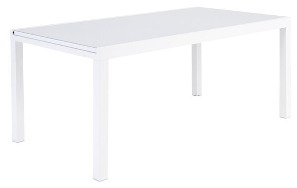 Tavolo da giardino allungabile Lyra NATERIAL in alluminio con piano in vetro bianco per 10 persone 180/260x96cm
