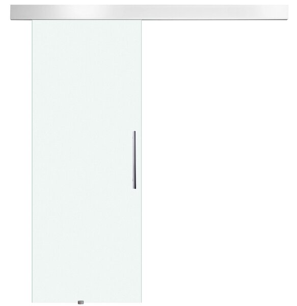 HomCom Porta Scorrevole in Vetro Temperato Satinato con Binario, 90x205cm|Aosom