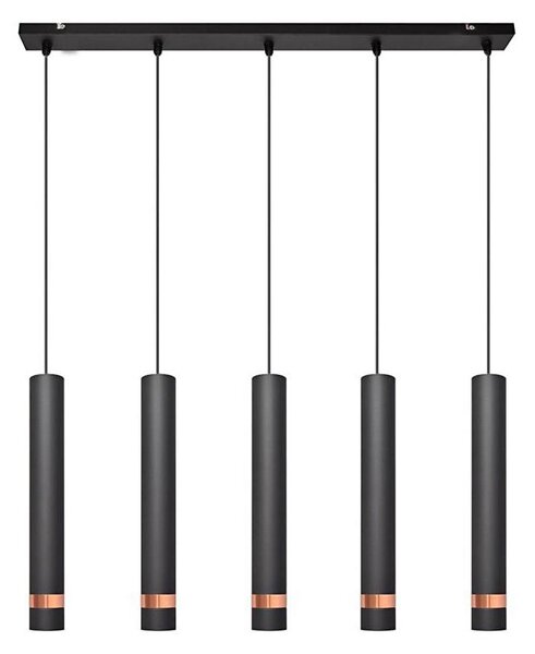 LED Lampadario a sospensione con filo TUBA 5xGU10/6,5W/230V nero/rame