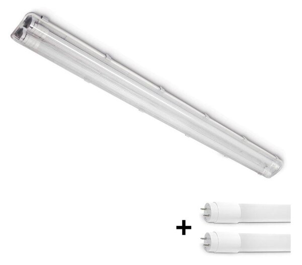 Brilagi -Lampada fluorescente tecnica LED OPTIMA T8 2xG13/18W/230V 6500K IP65 128 cm