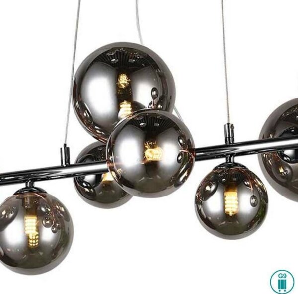 Wofi 6014.10.24.9000 - Lampadario LED a sospensione con filo VILLA 10xG9/3W/230V nero/cromo